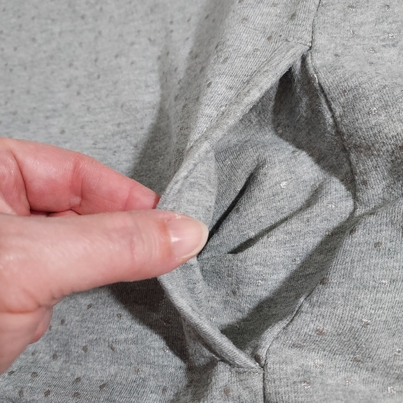 Boden gray silver polka dot funnel neck pullover 4 - Picture 6 of 11